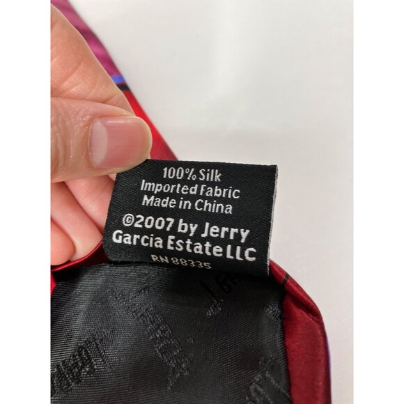 Jerry Garcia Exploding Heart Limited Edition Mens Silk Tie Red Purple Blue - Picture 5 of 6